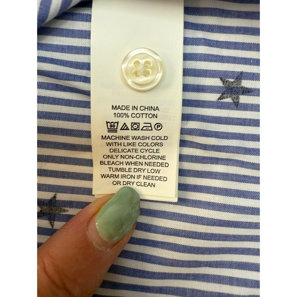 Kate Spade x Broome Street Blue Striped Stars Ruffle Womens Medium NEW Sample - Picture 6 of 12